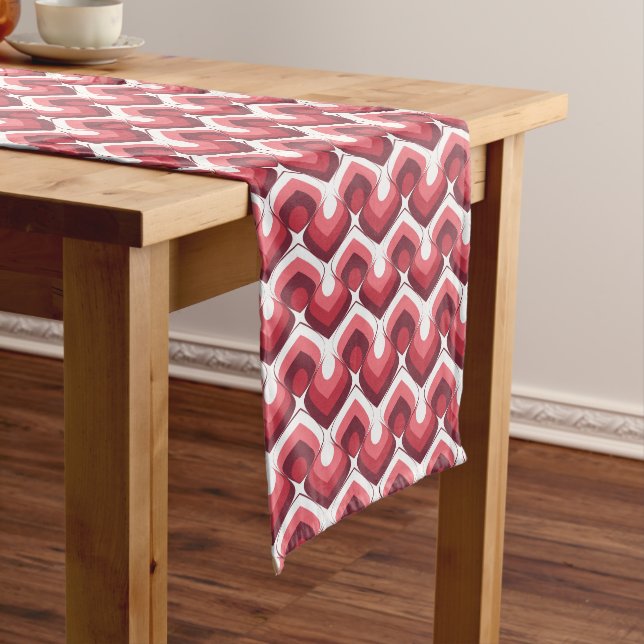 Bold Retro Modern Motif in Pinks Long Table Runner (In Situ)
