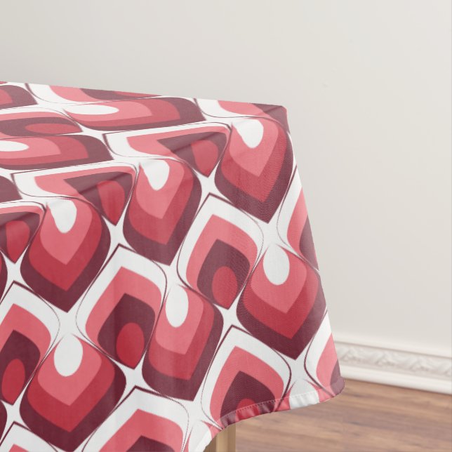 Bold Retro Modern Motif in Pinks Tablecloth (In Situ)