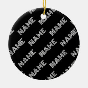Bold Retro-modern Name or Word Pattern Ceramic Ornament