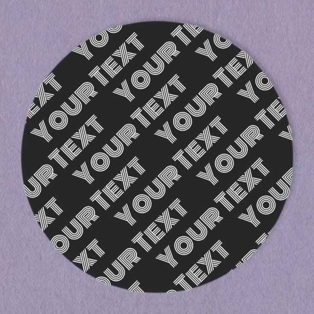 Bold Retro-modern Name or Word Pattern Classic Round Sticker (Creator Uploaded)