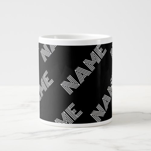 Bold Retro_modern Name or Word Pattern Giant Coffee Mug