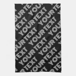 Bold Retro-modern Name or Word Pattern Kitchen Towel