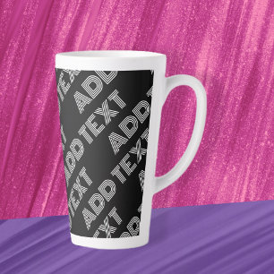 Bold Retro-modern Name or Word Pattern Latte Mug