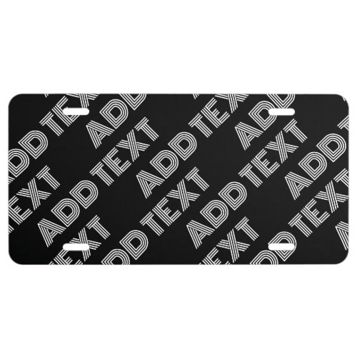 Bold Retro_modern Name or Word Pattern License Plate