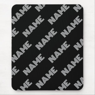 Bold Retro-modern Name or Word Pattern Mouse Pad