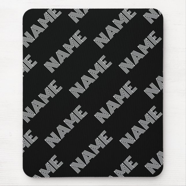 Bold Retro-modern Name or Word Pattern Mouse Pad (Front)