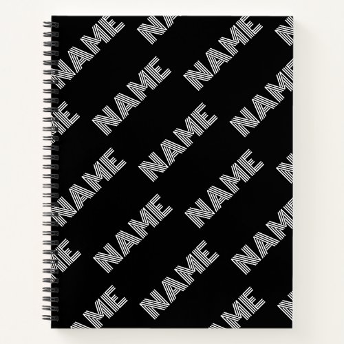 Bold Retro_modern Name or Word Pattern Notebook