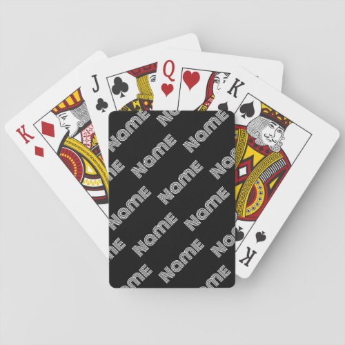 Bold Retro_modern Name or Word Pattern Poker Cards