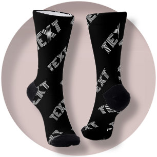 Bold Retro-modern Name or Word Pattern Socks