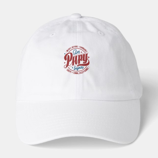 Bold Retro Papy Circle Typography Hat (Front)