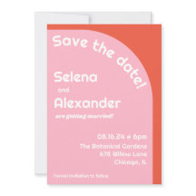 Bold Retro Pink & Orange Brightly Colored Wedding