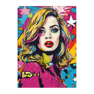 Bold Retro Pop Art Portrait Acrylic Wall Art