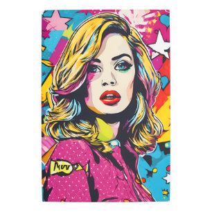 Bold Retro Pop Art Portrait Metal Wall Art