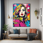 Bold Retro Pop Art Portrait Poster<br><div class="desc">Transform your space with “Bold Retro Pop Art Portrait, " a striking and colorful AI-generated artwork glossy poster that captures the essence of pop art. Ideal for adding a retro flair to your home or office, this bold portrait is perfect for fans of pop culture and contemporary design. Let this...</div>