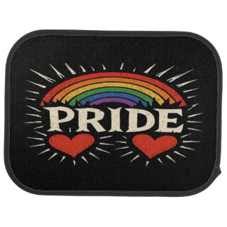 Bold Retro PRIDE Rainbow Car Floor Mat