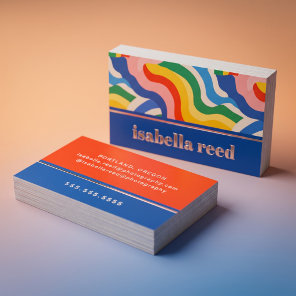 Bold Retro Rainbow Foil Business Cards