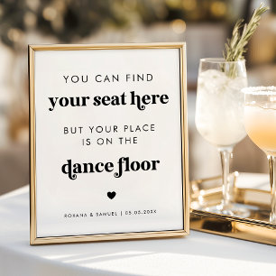 Bold Retro Script Funny Dance Floor Wedding Sign