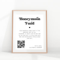 Bold Retro Script Heart Honeymoon Fund Wedding