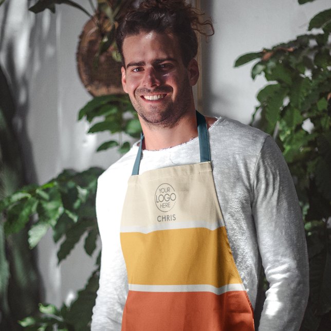 Bold Retro Stripe Logo  Apron (Creator Uploaded)