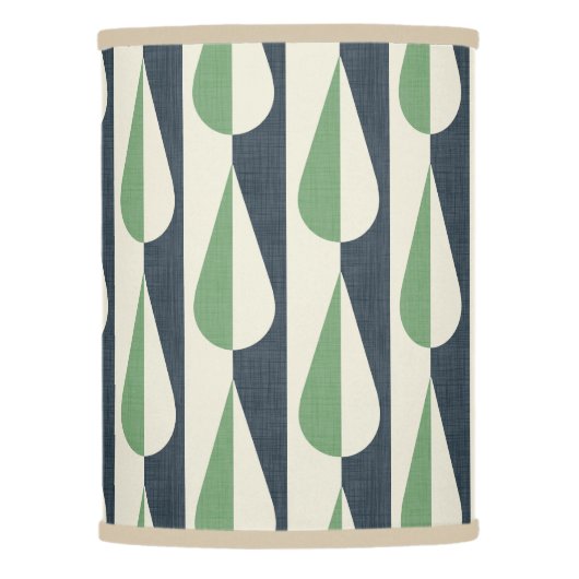 Bold retro water drop green and grey  lamp shade (Front)