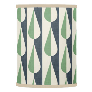 Bold retro water drop green and grey lamp shade