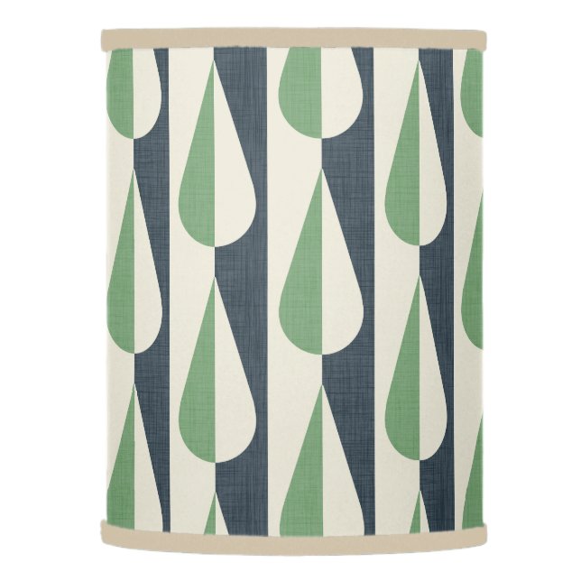 Bold retro water drop green and grey  lamp shade (Left)