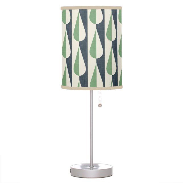 Bold retro water drop green and grey table lamp (Left)