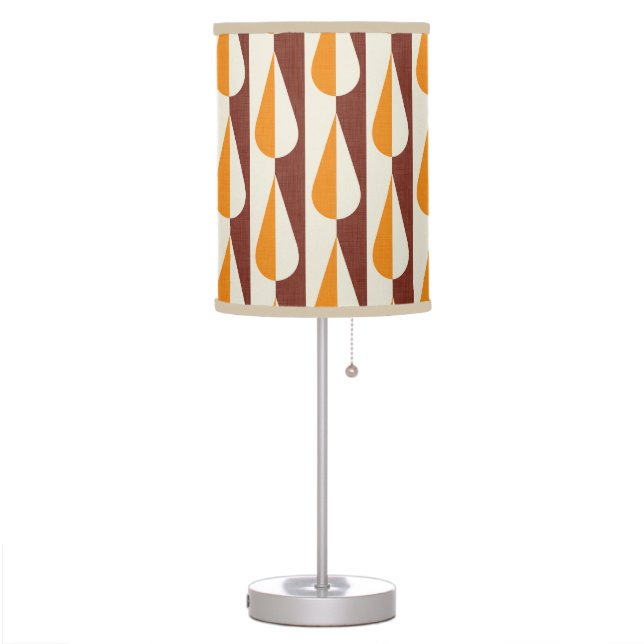 Bold retro water drop orange table lamp (Left)