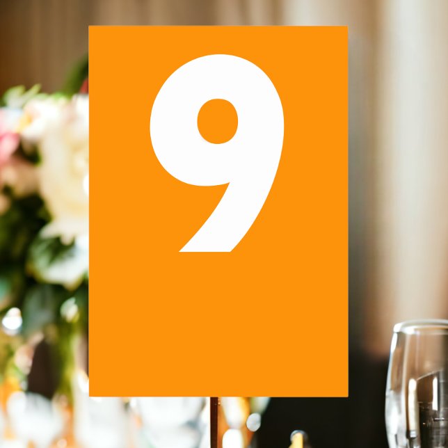 Bold Retro Wedding Table Number (Bold Retro Wedding Table Number, a fun colorful addition to your reception tables from Ricaso )