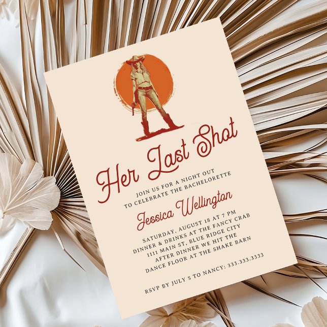 Bold Retro Western Cowgirl Bachelorette Invitation (Creator Uploaded)