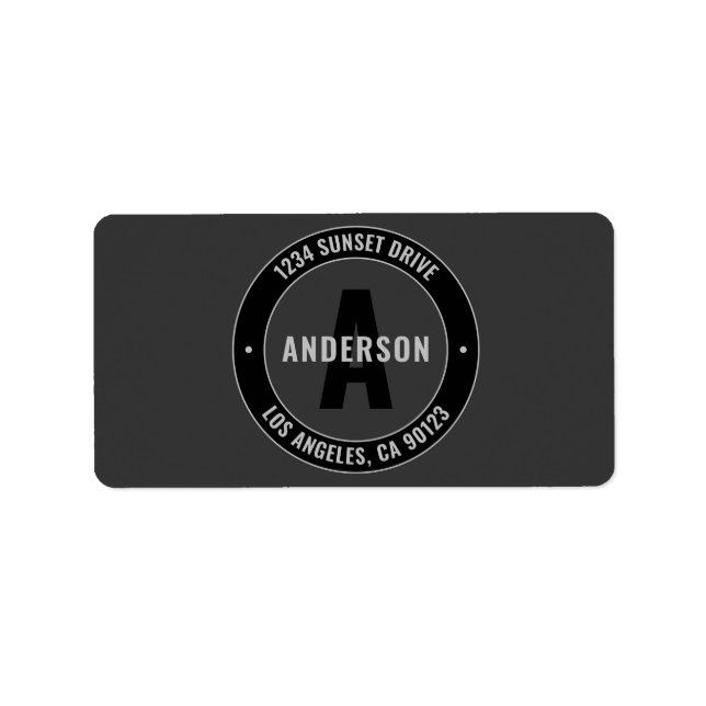 Bold Return Address Etc.| Grey & Black  Label (Front)