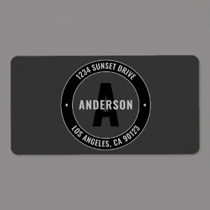 Bold Return Address Etc.  Grey & Black  Label