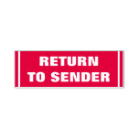 [ Thumbnail: Bold "Return to Sender" Self-Inking Rubber Stamp ]