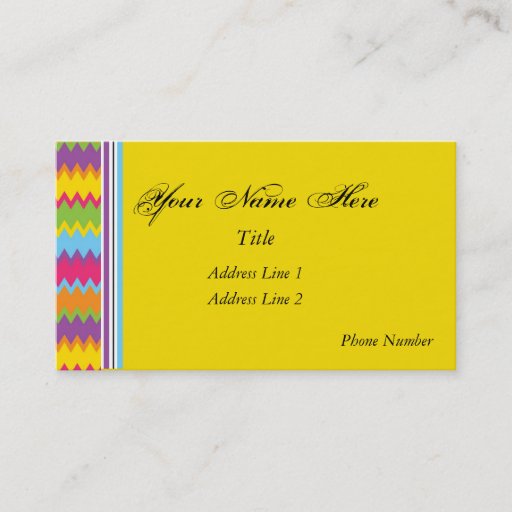 Customizable Bold Ric Rac Business Card