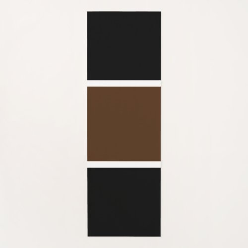 Bold Rich Dark Brown Black Wide Color Blocks Yoga Mat