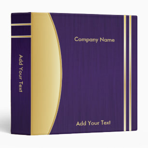 Bold Rich Dark Purple and Gold Company Design Binder