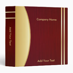 Bold Rich Dark Red and Gold Company Design 3 Ring Binder