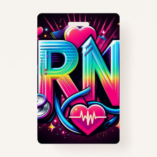 Bold RN Logo-colorful Neo Nurse Graphic Design Badge
