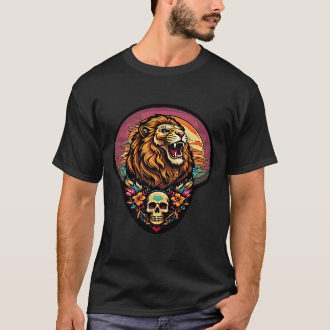 Bold Roaring Lion Graphic Streetwear Style T-Shirt (Front)