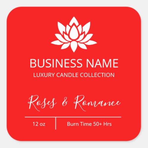 Bold Romance And Roses Red Candle Labels
