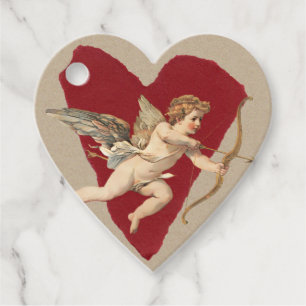 Bold Romance Classics Red Heart Angel Bow & Arrow Favor Tags