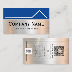 Bold Roof Repairs & Maintenace Service Metal Logo Business Card