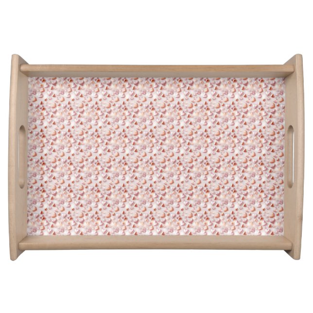 Bold Rose Gold Hearts Small Serving Tray (Front)