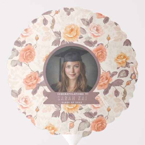 Bold Rose Petals Coworker Graduation Balloon