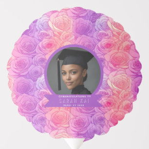 Bold Rose Wildflower Commencement Exercise Balloon