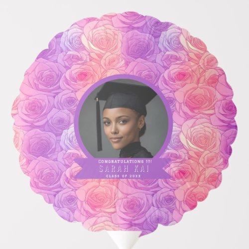 Bold Rose Wildflower Commencement Exercise Balloon