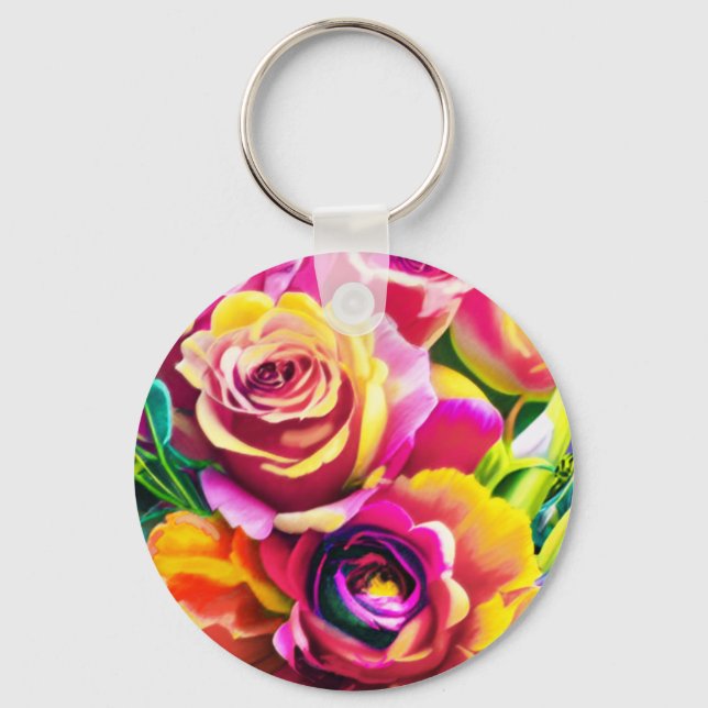 Bold Roses Keychain (Front)