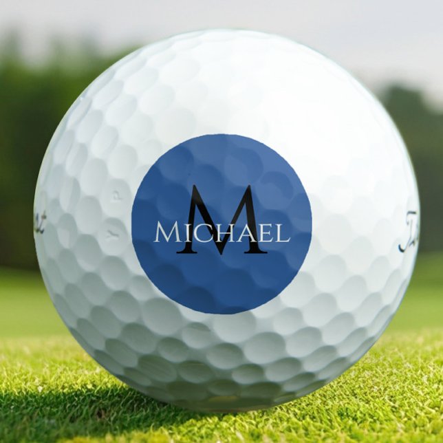 Bold Royal Blue Monogram Personalized  Golf Balls (Royal Blue & Black Monogram Golf Balls – Bold, Personalized Style for the Modern Golfer)