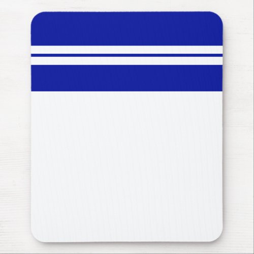 Bold Royal Blue Stripes White Portrait Background Mouse Pad