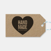 Bold Rustic Handmade Heart Kraft Gift Tags